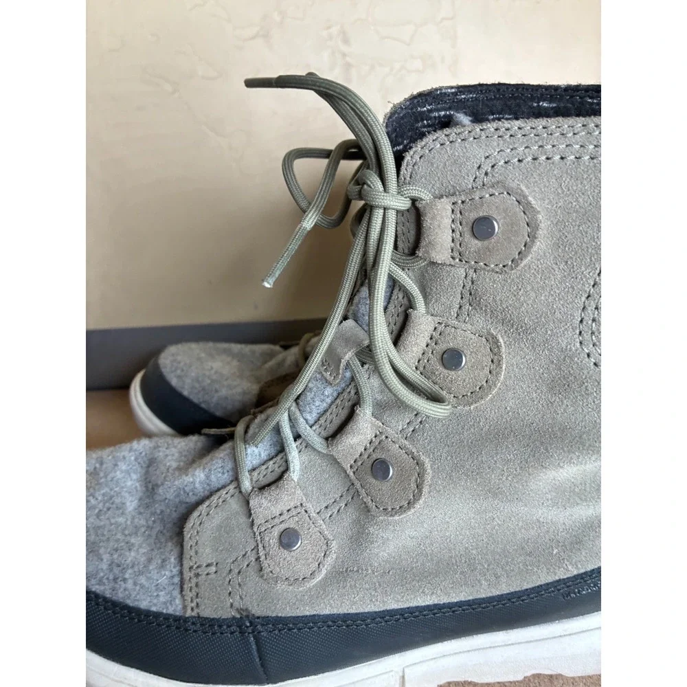 Sorel Kinetic Impact NXT Waterproof Suede Felt Winter Boots Grey NL4461-365 8.5